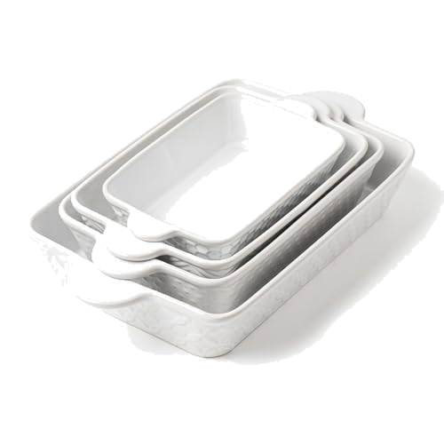 FOBENTA Casserole Dishes for Oven - Ceramic Bakeware Sets of 4